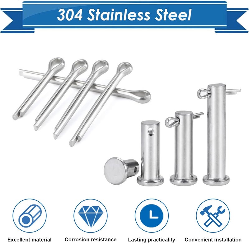 Eoppen 230Pcs Cotter Pin Assortment Kit - 304 Stainless Steel 12 Sizes Cotter Pin Set for Hitch Pin Lock Systems - Image 4
